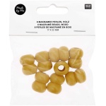 Macramé houten kralen geel 17 x 22 mm 8 stuks