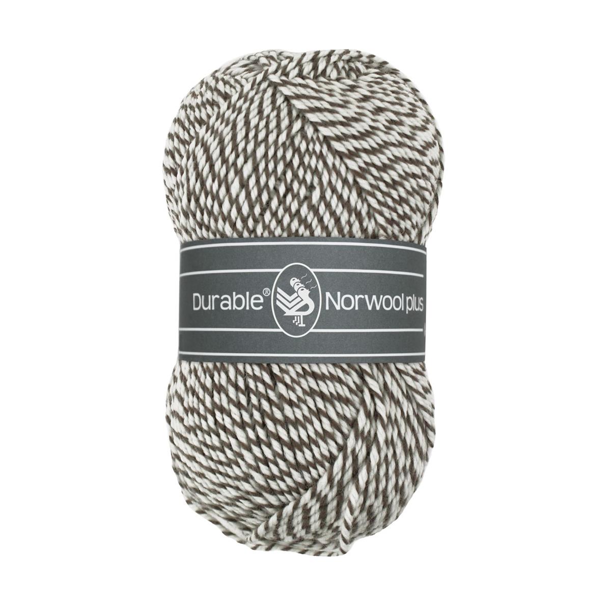 010.63!M932_7785_large Durable Norwool Plus 100 gram Kleur M932 bruin/beige Sokkenwol..* - Afbeelding 1