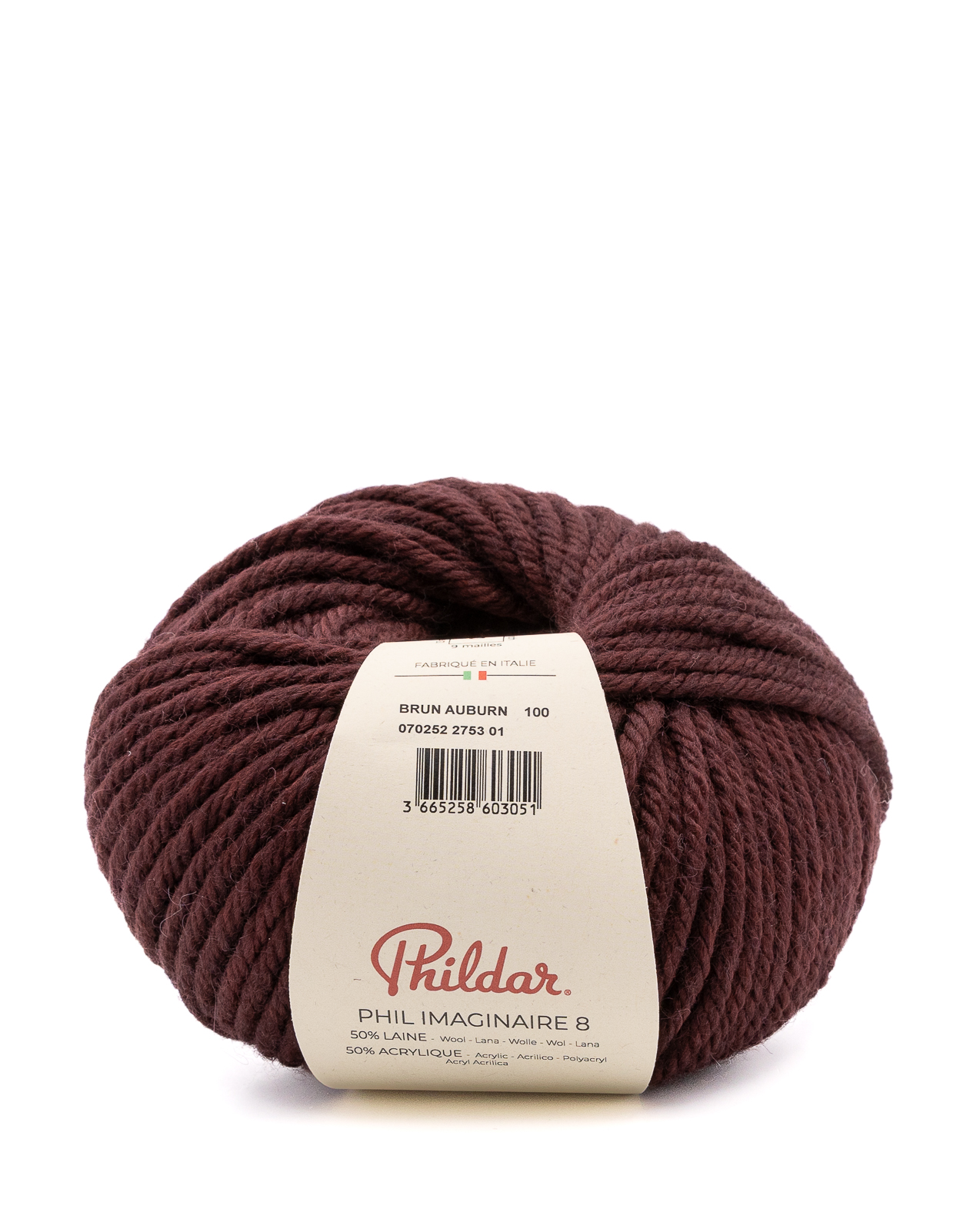 070252_2753_S1 Phildar Phil Imaginaire 8 kleur 2753 Brun Auburn