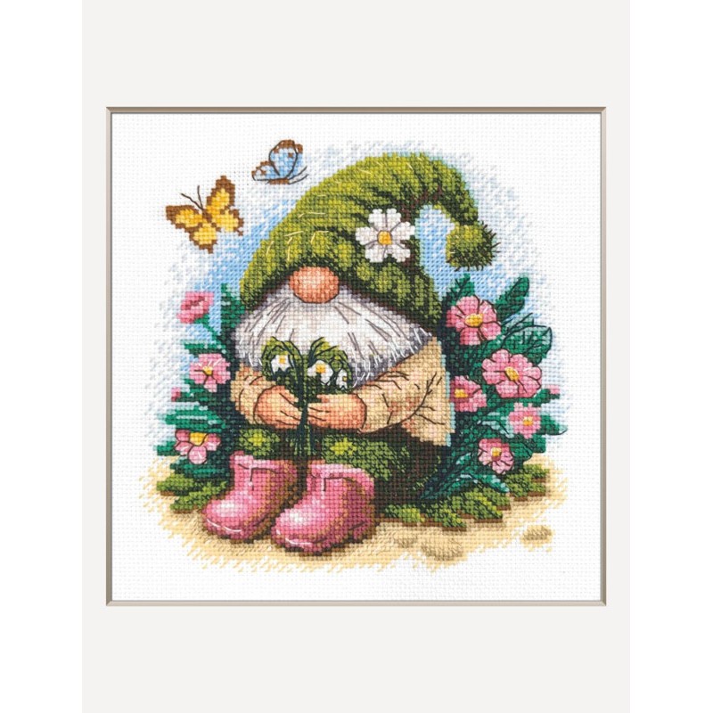 borduurpakket-blossom-gnome-aine Borduurpakket Blossom Gnome – Aine, kruissteek 20 x 20 cm