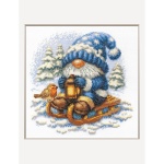 Borduurpakket Snowy Gnome – Aine, kruissteek 20 x 20 cm